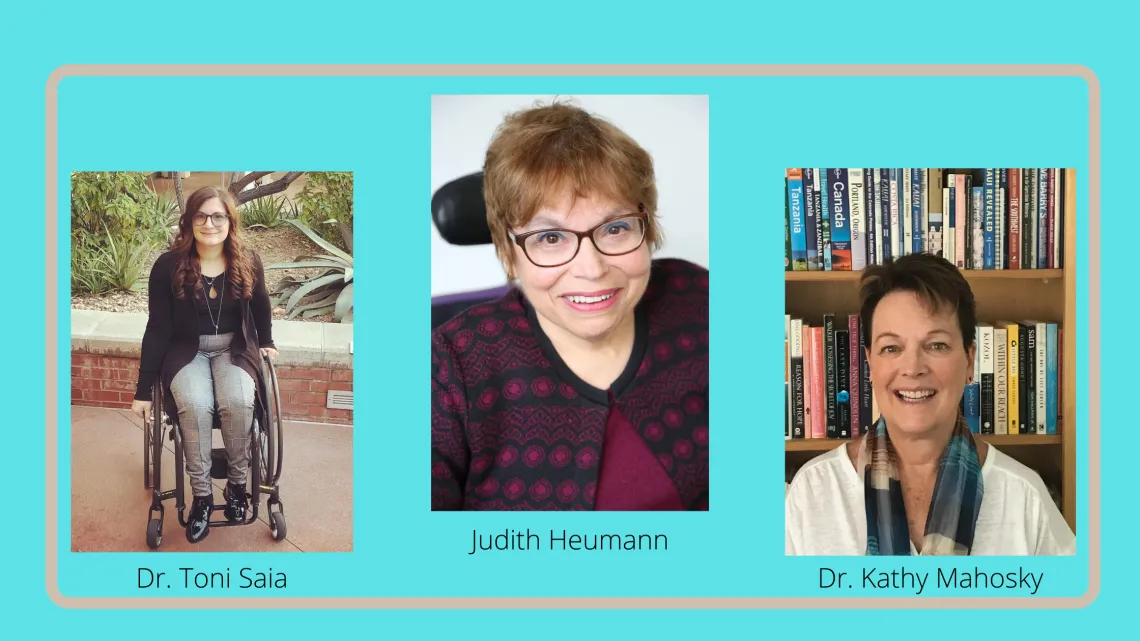 The three speakers for the 2021 GB Workshop are listed: Dr. Toni Saia, Judith Heumann, and Dr. Kathy Mahosky The three speakers for the 2021 GB Workshop are listed: Dr. Toni Saia, Judith Heumann, and Dr. Kathy Mahosky