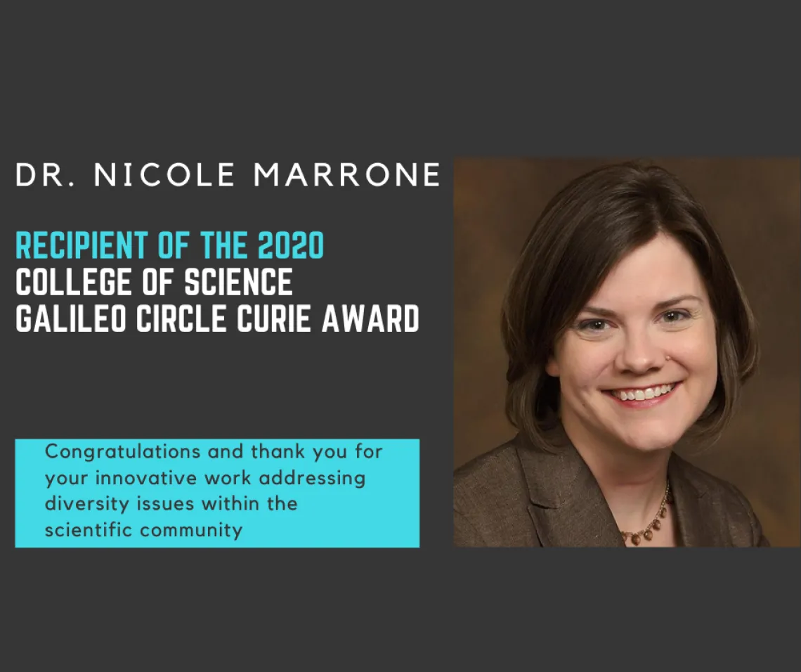 Nicole Marrone, recipient of CoS Curie Award Nicole Marrone, recipient of CoS Curie Award